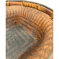 Philippine Intricately Woven Round Labba Farm Work Basket