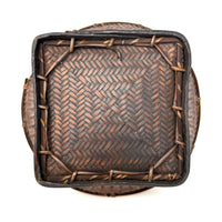 Philippine Intricately Woven Round Labba Farm Work Basket