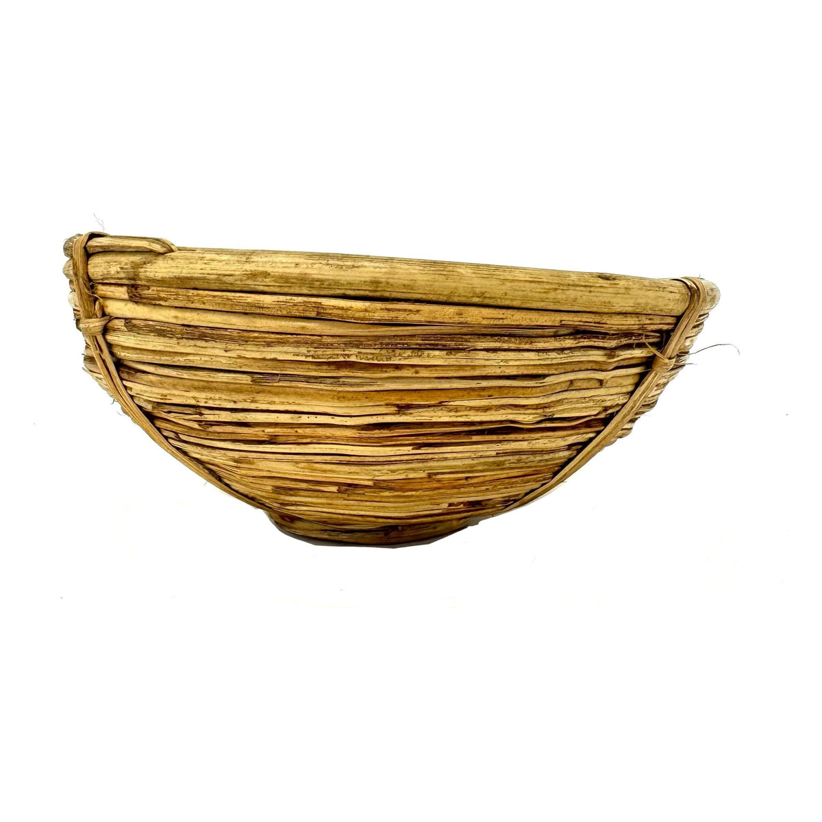 Vintage Philippine Pencil Reed Bamboo Bowl/Basket