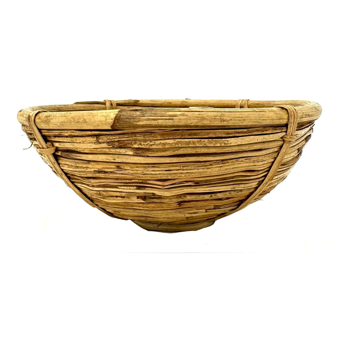 Vintage Philippine Pencil Reed Bamboo Bowl/Basket