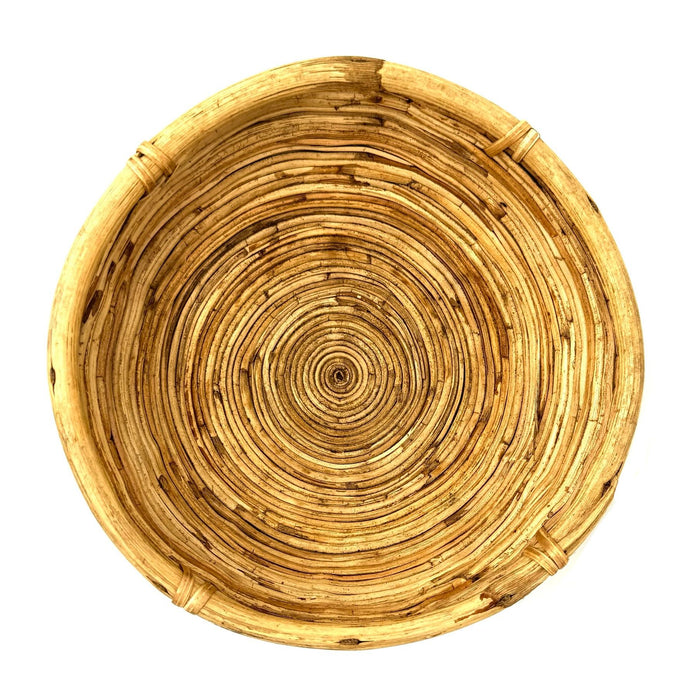 Natural-Colored Philippine Pencil Reed Bamboo Bowl - 7" Diam. X 3" H
