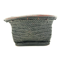 Vintage Philippine Woven Round Labba Farm Work Basket