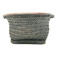 Vintage Philippine Woven Round Labba Farm Work Basket