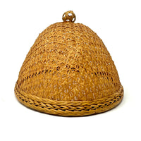 Intricately Woven Natural/Buff-Colored Food Cover/Lampshade from the Philippines - 6.5" H X 11.5" L X 8.25" W (Oval)