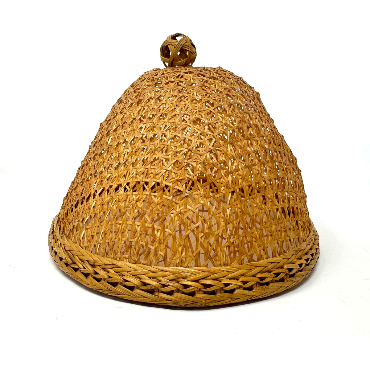 Intricately Woven Natural/Buff-Colored Food Cover/Lampshade from the Philippines - 6.5" H X 11.5" L X 8.25" W (Oval)