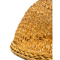 Intricately Woven Natural/Buff-Colored Food Cover/Lampshade from the Philippines - 6.5" H X 11.5" L X 8.25" W (Oval)