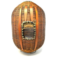 Vintage Barrel-Shaped Fish Trap Basket from the Philippines - 17" H X 11.5" Diam.