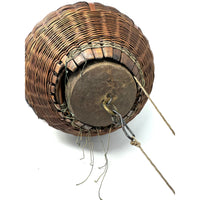 Vintage Barrel-Shaped Fish Trap Basket from the Philippines - 17" H X 11.5" Diam.