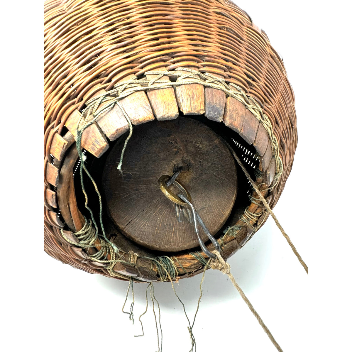 Vintage Barrel-Shaped Fish Trap Basket from the Philippines - 17" H X 11.5" Diam.