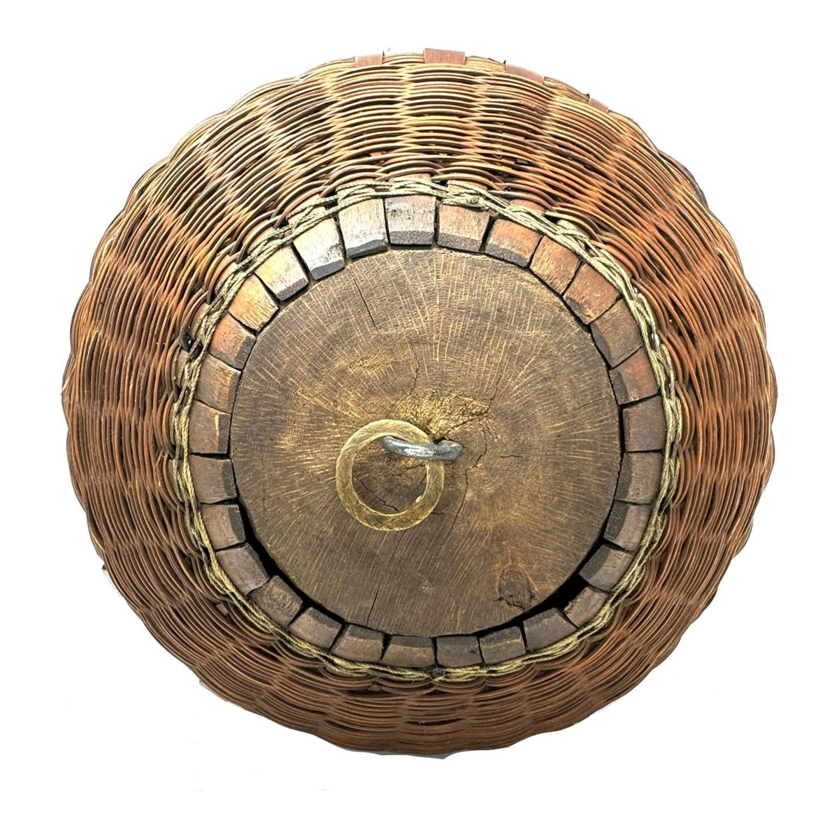 Vintage Barrel-Shaped Fish Trap Basket from the Philippines - 17" H X 11.5" Diam.