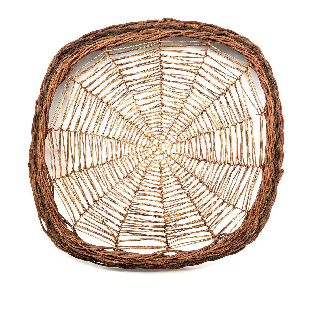 Kokolongkoy Fish Drying Basket Tray with Geometric Web-Like Pattern from the Philippines - 18" L X 17.5" W X 2.75" H