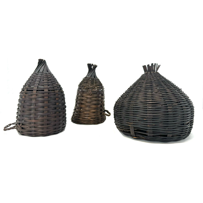 Three Bontok Gubu Fish Trap Baskets from the Philippines