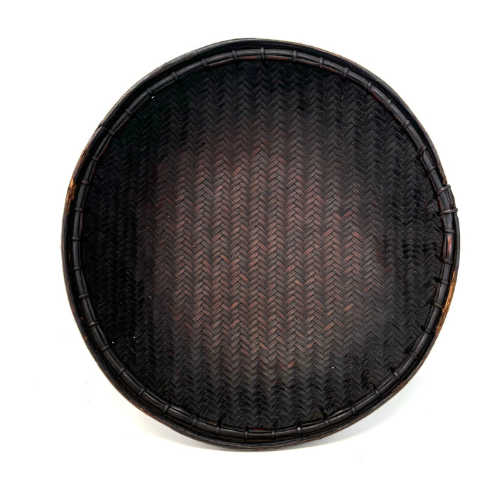 Philippine Ilocano Food Tray/Bowl with One-Over-Two Twill Pattern Construction - 10.25" Diam X 3.25" H