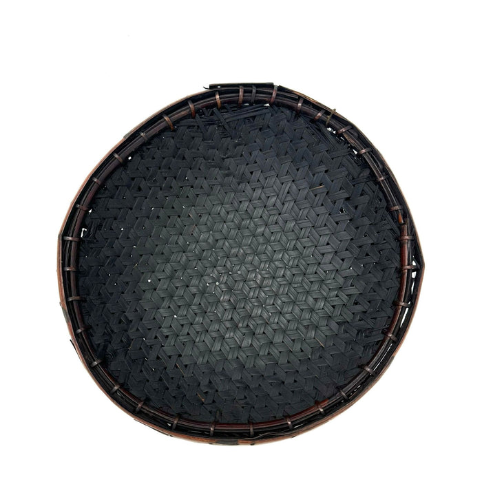 Philippine Ilocano Food Tray/Bowl with Hexagonal Woven Pattern Construction - 10.5" Diam. X 3" H