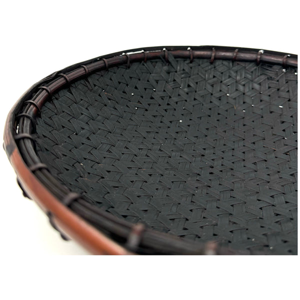 Philippine Ilocano Food Tray/Bowl with Hexagonal Woven Pattern Construction - 10.5" Diam. X 3" H