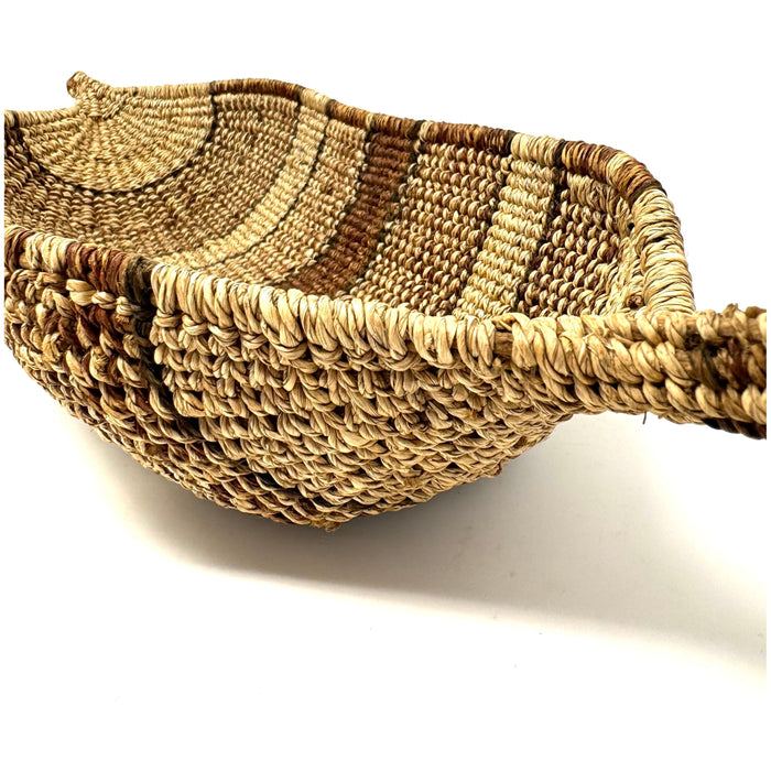 Ethiopian Gambela Canoe-Shaped Basket - 19.75" L X 3.5" H