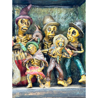 Nicario Jiménez 'Día de Los Muertos'/'Day of the Dead' Folk Art Retablo from Peru - 5" H X 12.5" W