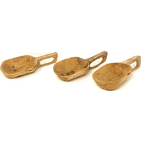 Vintage Natural Wooden 10-Piece Serving Set from Michoacán Mexico