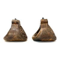 Pair of 19th Century Mapuche Carved Wood Stirrups from Chile/Argentina - 7.5" H X 6.75" W X 7.5" D (Each)