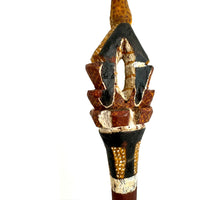 Hand-Carved Australian Tiwi Islands Aboriginal Ceremonial Spear Tip - 26.5" H X 2.25" Diam.