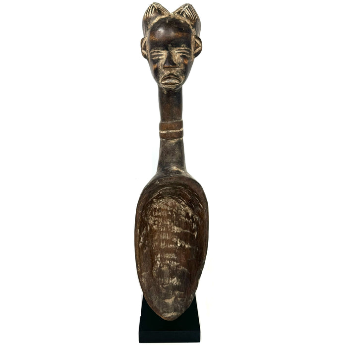 Dan Ceremonial Spoon with Female Head from Ivory Coast - 21" H X 4" W