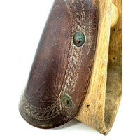 Antique 19th Century Tooled Leather & Wood Stirrups/Equestrian Collectible