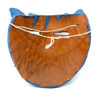 Blue-Colored Clay Devil Mask from Ocumicho, Michoacán, Mexico - 8" H X 7" W X 4" D