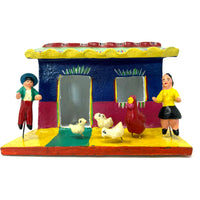 Gerardo Ortega Folk Art House/Casita from Tonalá, Jalisco, Mexico - 5.25" H X 7" W X 6.63" D