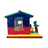 Gerardo Ortega Folk Art House/Casita from Tonalá, Jalisco, Mexico - 5.25" H X 7" W X 6.63" D