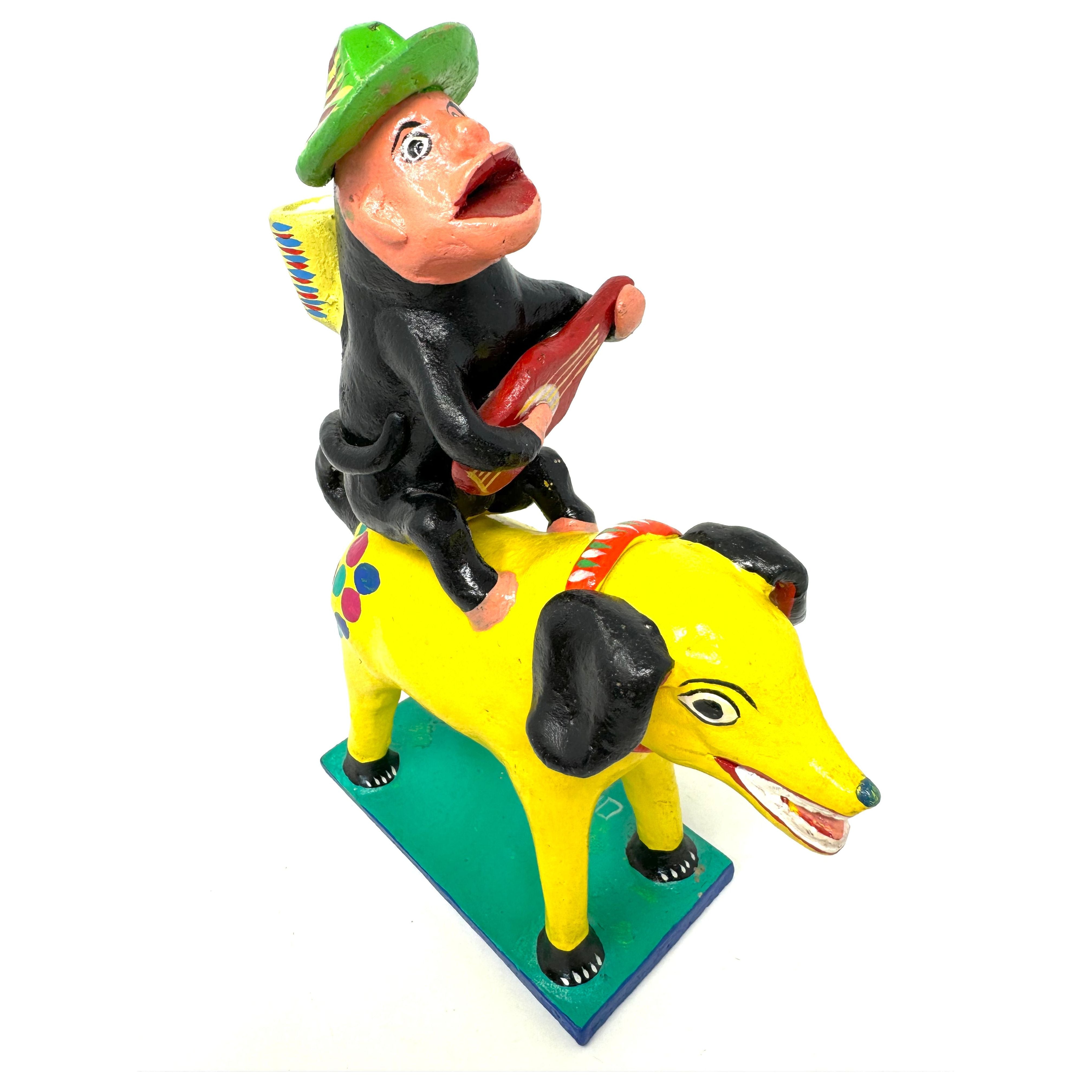 Set of Gerardo Ortega Brightly Painted Mexican Folk Art Monkey