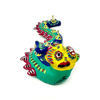 Ortega Family Brightly Painted Pottery Dragon Wall-Mounted Keyholder from Mexico Measuring 9 Inches Long