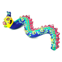 Ortega Family Brightly Painted Pottery Dragon Wall-Mounted Keyholder from Mexico Measuring 9 Inches Long