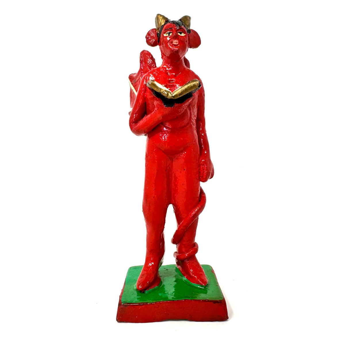 Vintage Folk Art 'Nativity Devil' or 'Nacimiento Diablo' from San Pedro Tlaquepaque, Jalisco, Mexico - 6.75" H X 2.5" W X 3.25" D