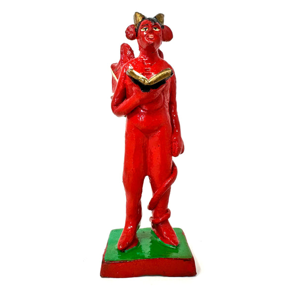 Vintage Folk Art 'Nativity Devil' or 'Nacimiento Diablo' from San Pedro Tlaquepaque, Jalisco, Mexico - 6.75" H X 2.5" W X 3.25" D