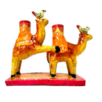 Vintage Oaxacan Folk Art Camel Candelabra from Mexico - 7.25" L X 2.38" W X 6" H