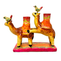 Vintage Oaxacan Folk Art Camel Candelabra from Mexico - 7.25" L X 2.38" W X 6" H