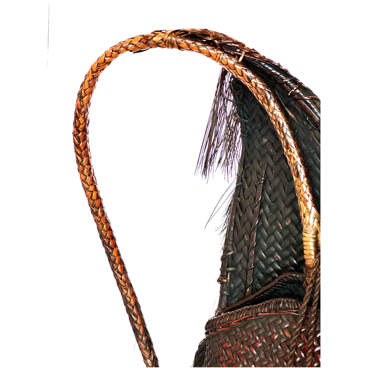 Museum-Quality Ifugao Takba/Inabnūtan Hunter's Backpack from the Philippines - 23" H X 16 in. W X 7 in. D