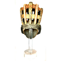 Agbogho Ibo 'Maiden Spirit' Helmet Mask from Nigeria with Custom Acrylic Stand - 28.5" H X 12" W X 15" D