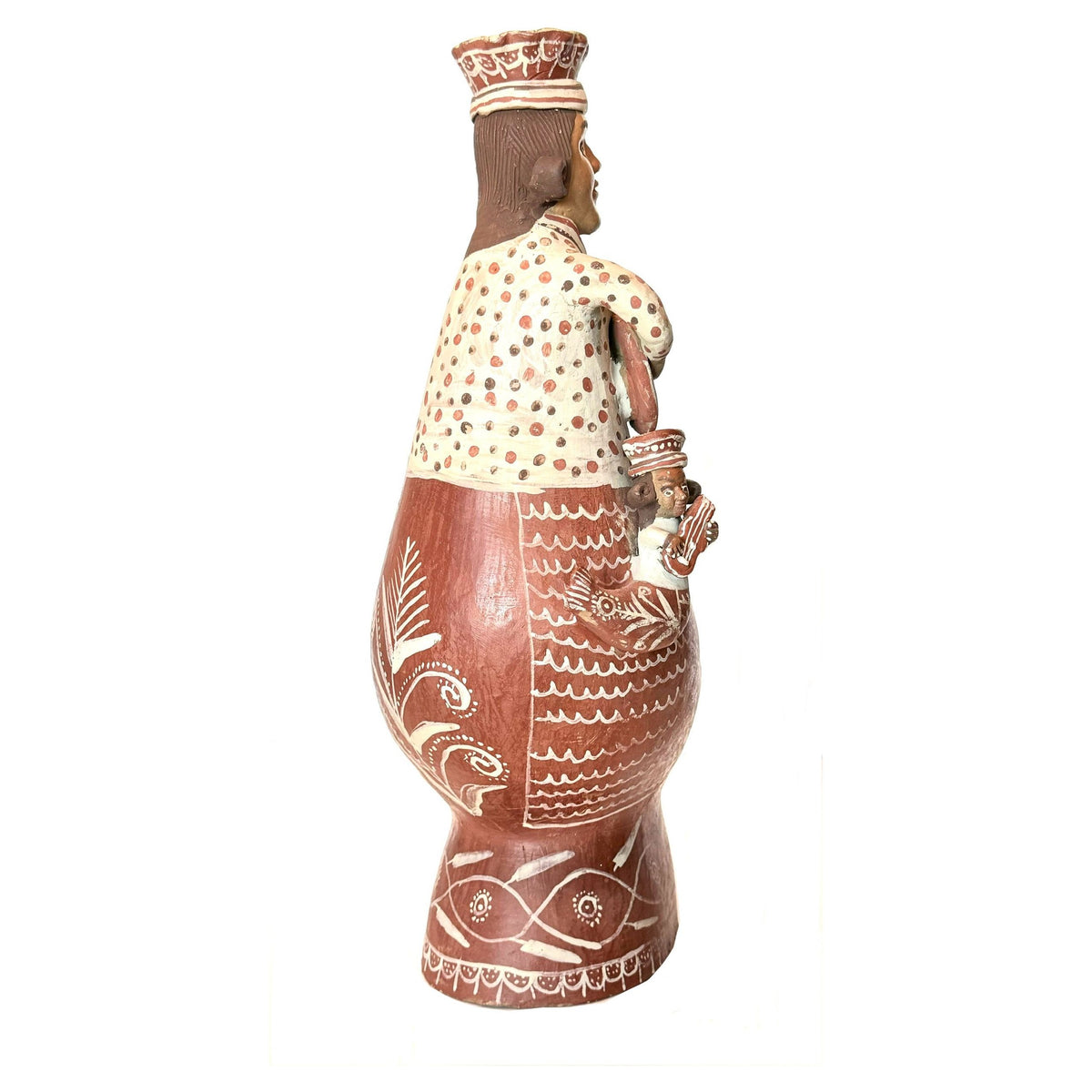 Large Pottery Folk Art Mermaid by Don Mamerto Sánchez Cárdenas from Peru - 19.5" H X 15" W X 7.5" D