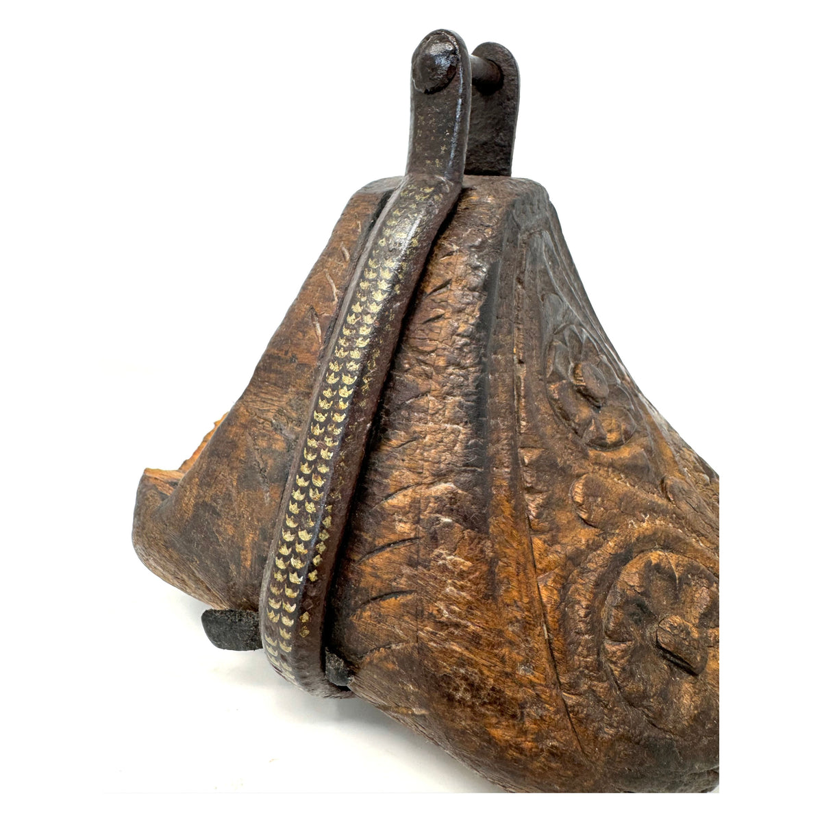 Antique Set of 19th Century Huaso-Style Carved Wood Stirrups/Equestrian Collectible from Chile/Argentina