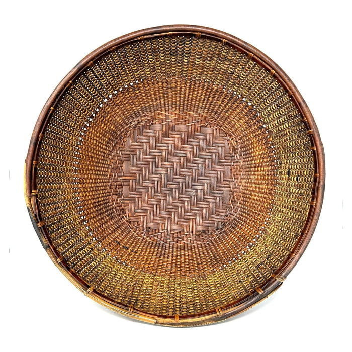 Large 1960s Labba Grain Basket from the Philippines - 19" Diam X 6" H