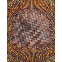 Vintage Philippine Large Round Dark Brown Grain Labba Basket