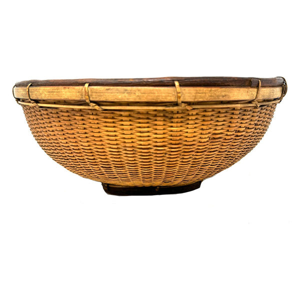 Vintage Philippine Large Round Grain Labba Basket