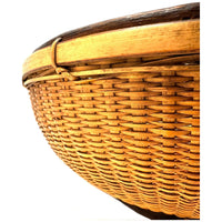 Vintage Philippine Large Round Grain Labba Basket