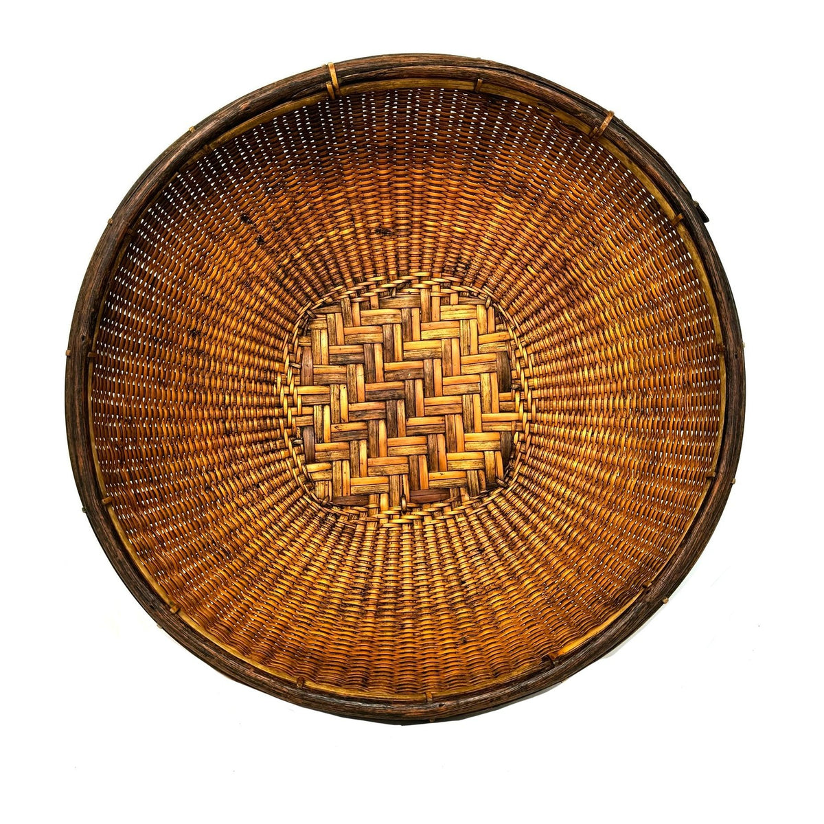 Vintage Philippine Large Round Grain Labba Basket