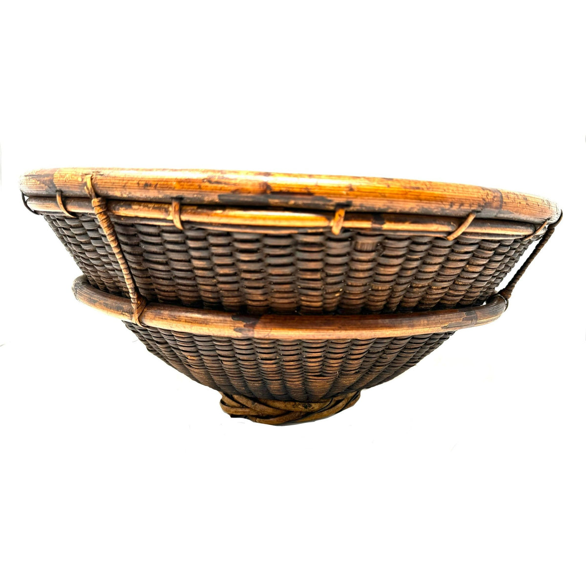 Vintage Philippine Large Round Grain Labba Basket