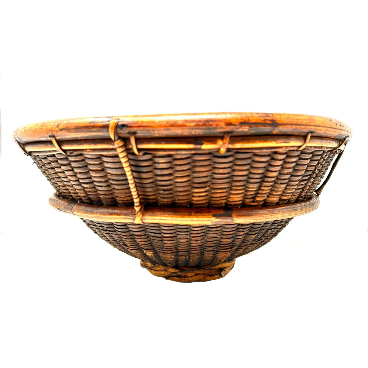 Vintage Philippine Large Round Grain Labba Basket