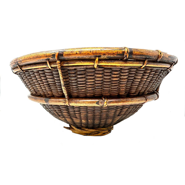 Vintage Philippine Large Round Grain Labba Basket