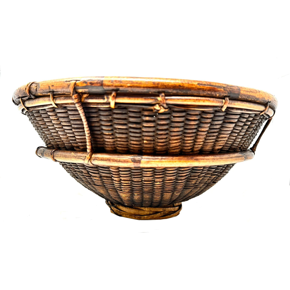 Vintage Philippine Large Round Grain Labba Basket