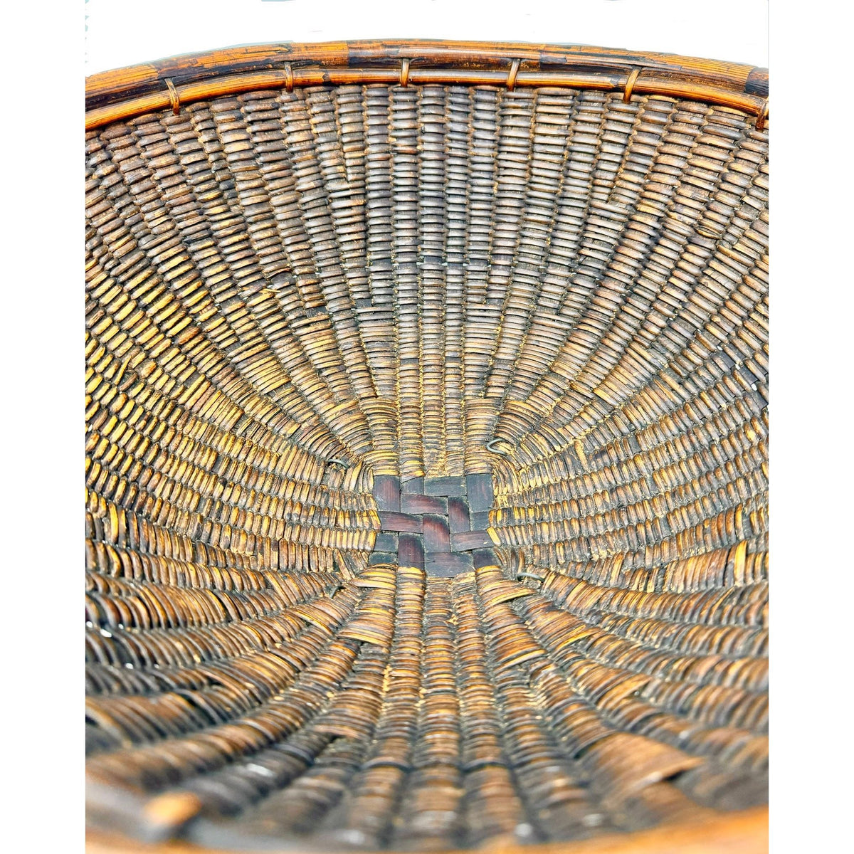 Vintage Philippine Large Round Grain Labba Basket